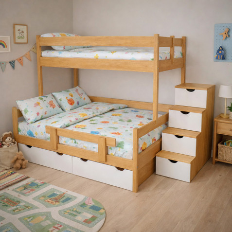 Palanda BÁRA s 140 lůžkem a schůdky z masivu