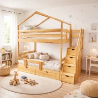 Domečková Palanda Jana rozkládací s úložnými prostory a schůdky z masivu