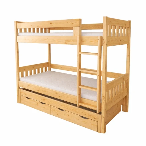 Palanda ELIŠKA s přistýlkou a úložnými prostory z masivu