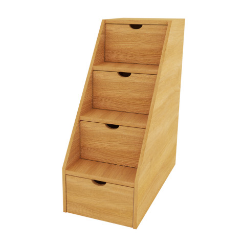 Schůdky s úložným prostorem z masivu