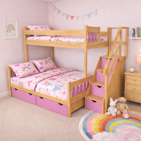 Palanda ELIŠKA s 140 lůžkem a schůdky z masivu